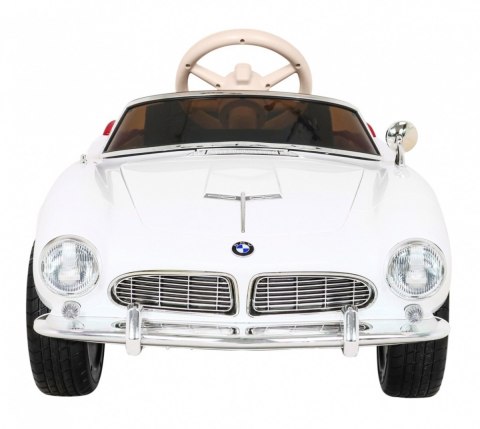 Autko BMW 507 Retro elektryczne dla dzieci Biały + Audio LED + Pilot + Ekoskóra + EVA + Wolny Start Autko BMW 507 Retro elektryczne dla dzieci Biały + Audio LED + Pilot + Ekoskóra + EVA + Wolny Start
