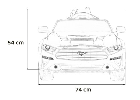 Autko Ford Mustang GT na akumulator dla dzieci Czerwony + Regulacja siedzenia + Audio LED + EVA + Wolny Start Autko Ford Mustang GT na akumulator dla dzieci Czerwony + Regulacja siedzenia + Audio LED + EVA + Wolny Start