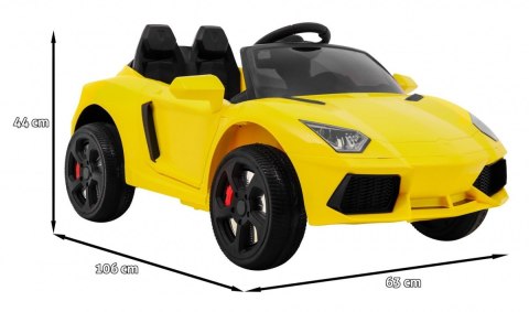 Autko Future na akumulator dla dzieci Żółty + Pilot + Wolny Start + MP3 USB + LED Autko Future na akumulator dla dzieci Żółty + Pilot + Wolny Start + MP3 USB + LED