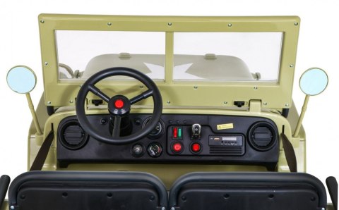 Autko Wojskowe Retro dla 3 dzieci Matcha + Napęd 4x4 + Schowki + EVA + Wolny Start + MP3 LED Autko Wojskowe Retro dla 3 dzieci Matcha + Napęd 4x4 + Schowki + EVA + Wolny Start + MP3 LED