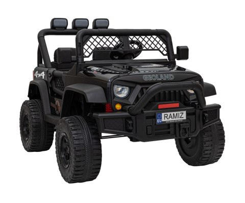 Autko terenowe Geoland Power dla 2 dzieci Czarny + Pilot + Silniki 2x200W + Bagażnik + Radio MP3 + LED Autko terenowe Geoland Power dla 2 dzieci Czarny + Pilot + Silniki 2x200W + Bagażnik + Radio MP3 + LED