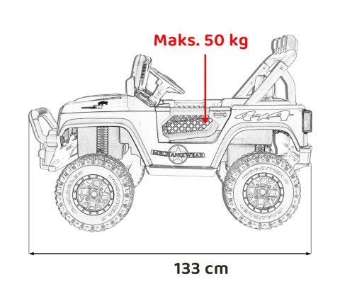 Autko terenowe Geoland Power dla 2 dzieci Czarny + Pilot + Silniki 2x200W + Bagażnik + Radio MP3 + LED Autko terenowe Geoland Power dla 2 dzieci Czarny + Pilot + Silniki 2x200W + Bagażnik + Radio MP3 + LED