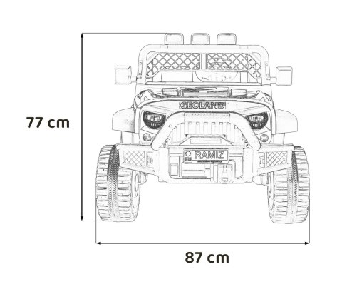 Autko terenowe Geoland Power dla 2 dzieci Czarny + Pilot + Silniki 2x200W + Bagażnik + Radio MP3 + LED Autko terenowe Geoland Power dla 2 dzieci Czarny + Pilot + Silniki 2x200W + Bagażnik + Radio MP3 + LED