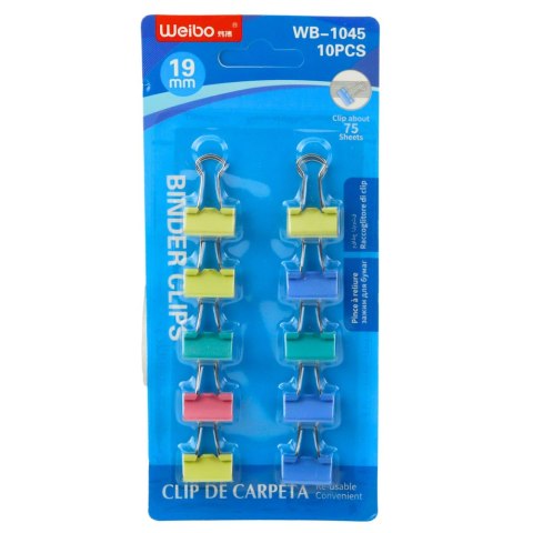 LEAN Zestaw Klipsów Spinaczy Biurowych Do Papieru Kolorowe 10szt 19mm LEAN Zestaw Klipsów Spinaczy Biurowych Do Papieru Kolorowe 10szt 19mm