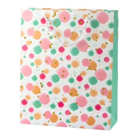 LEAN Torba Prezentowa Kropki Akwarelowe Pastelowe 32 × 26 × 10 cm LEAN Torba Prezentowa Kropki Akwarelowe Pastelowe 32 × 26 × 10 cm