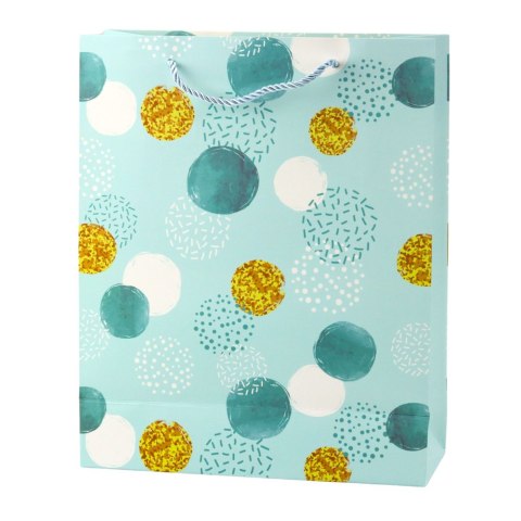 LEAN Torba Prezentowa Wzór Złote Kropki Pastelowa 32 × 26 × 10 cm LEAN Torba Prezentowa Wzór Złote Kropki Pastelowa 32 × 26 × 10 cm