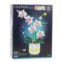 LEAN Toys Klocki Konstrukcyjne Orchidea Storczyk W Doniczce Różowo-Biała 616 el.