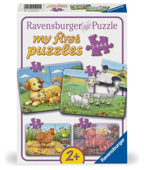 Puzzle dla dzieci 2D: Rodzina zwierząt 2-4-6-8el Puzzle dla dzieci 2D: Rodzina zwierząt 2-4-6-8el