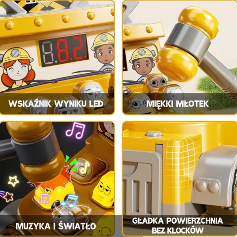 WOOPIE Gra Zręcznościowa Uderz Młotkiem Wbijak Plac Budowy z Akcesoriami WOOPIE Gra Zręcznościowa Uderz Młotkiem Wbijak Plac Budowy z Akcesoriami