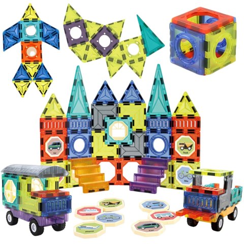 WOOPIE Klocki Magnetyczne 3D Zestaw Zamek Pojazdy 71el. WOOPIE Klocki Magnetyczne 3D Zestaw Zamek Pojazdy 71el.