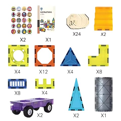 WOOPIE Klocki Magnetyczne 3D Zestaw Zamek Pojazdy 71el. WOOPIE Klocki Magnetyczne 3D Zestaw Zamek Pojazdy 71el.