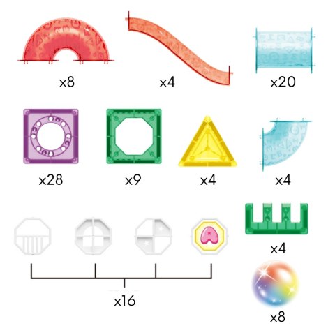 WOOPIE Klocki Magnetyczne Konstrukcyjne 3D Zestaw Edukacyjny Tor Kulkowy 105el. WOOPIE Klocki Magnetyczne Konstrukcyjne 3D Zestaw Edukacyjny Tor Kulkowy 105el.