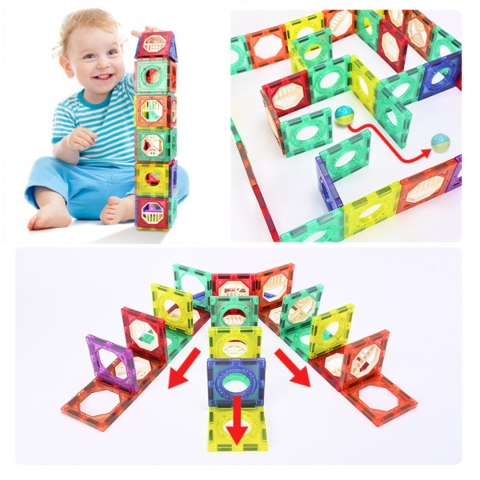 WOOPIE Klocki Magnetyczne Konstrukcyjne 3D Zestaw Edukacyjny Tor Kulkowy 126el.el. WOOPIE Klocki Magnetyczne Konstrukcyjne 3D Zestaw Edukacyjny Tor Kulkowy 126el.el.