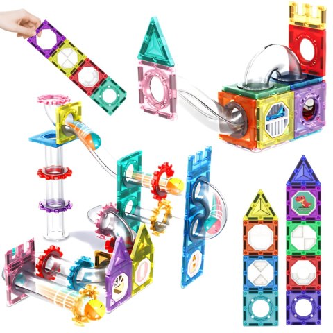 WOOPIE Klocki Magnetyczne Konstrukcyjne 3D Zestaw Edukacyjny Tor Kulkowy 126el.el. WOOPIE Klocki Magnetyczne Konstrukcyjne 3D Zestaw Edukacyjny Tor Kulkowy 126el.el.