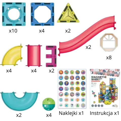 WOOPIE Klocki Magnetyczne Konstrukcyjne 3D Zestaw Edukacyjny Tor Kulkowy 42 el. WOOPIE Klocki Magnetyczne Konstrukcyjne 3D Zestaw Edukacyjny Tor Kulkowy 42 el.