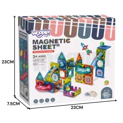 WOOPIE Klocki Magnetyczne Konstrukcyjne 3D Zestaw Edukacyjny Tor Kulkowy 42 el. WOOPIE Klocki Magnetyczne Konstrukcyjne 3D Zestaw Edukacyjny Tor Kulkowy 42 el.