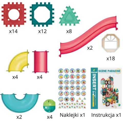 WOOPIE Klocki Magnetyczne Konstrukcyjne 3D Zestaw Edukacyjny Tor Kulkowy 68el. WOOPIE Klocki Magnetyczne Konstrukcyjne 3D Zestaw Edukacyjny Tor Kulkowy 68el.