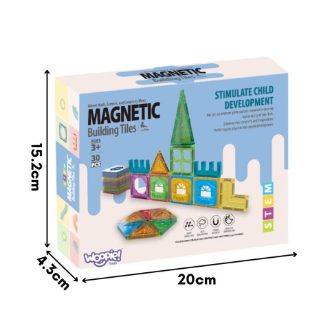 WOOPIE Klocki Magnetyczne Konstrukcyjne 3D Zestaw Edukacyjny Zamek 30el. WOOPIE Klocki Magnetyczne Konstrukcyjne 3D Zestaw Edukacyjny Zamek 30el.