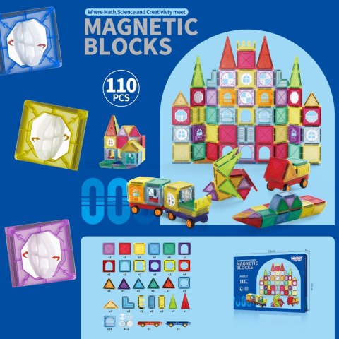 WOOPIE Klocki Magnetyczne Konstrukcyjne 3D Zestaw Edukacyjny Zamek Pojazdy110el.. WOOPIE Klocki Magnetyczne Konstrukcyjne 3D Zestaw Edukacyjny Zamek Pojazdy110el..