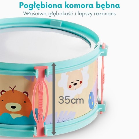 WOOPIE Perkusja Edukacyjna dla Dzieci 5 Bębnów 1 Talerz + Taboret z Motywem Zwierzątek WOOPIE Perkusja Edukacyjna dla Dzieci 5 Bębnów 1 Talerz + Taboret z Motywem Zwierzątek
