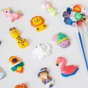WOOPIE Zestaw Kreatywny z Farbami DIY Zrób Odlewy Gipsowe Figurki i Pomaluj - Zestaw Zwierzątka