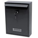 LEAN Skrzynka Pocztowa Na Listy Stal Ocynkowana Czarna 32x21,5x8,5cm
