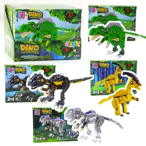 LEAN TOYS Klocki Konstrukcyjne Zestaw Dinozaur Robot 2w1 153-179 el. Mix