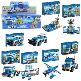 LEAN Toys Klocki Konstrukcyjne Policja Helikopter Pojazdy Budynki 98-118 el. Mix