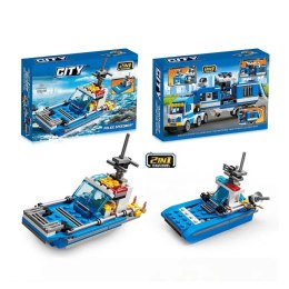 LEAN Toys Klocki Konstrukcyjne Policja Helikopter Pojazdy Budynki 98-118 el. Mix
