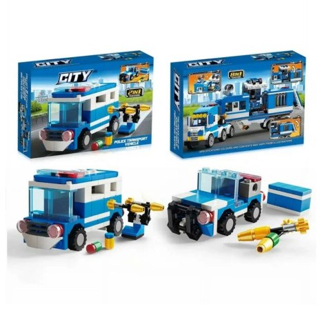 LEAN Toys Klocki Konstrukcyjne Policja Helikopter Pojazdy Budynki 98-118 el. Mix LEAN Toys Klocki Konstrukcyjne Policja Helikopter Pojazdy Budynki 98-118 el. Mix