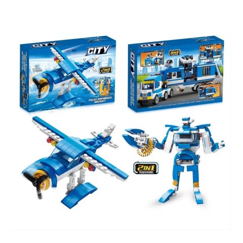 LEAN Toys Klocki Konstrukcyjne Policja Helikopter Pojazdy Budynki 98-118 el. Mix LEAN Toys Klocki Konstrukcyjne Policja Helikopter Pojazdy Budynki 98-118 el. Mix