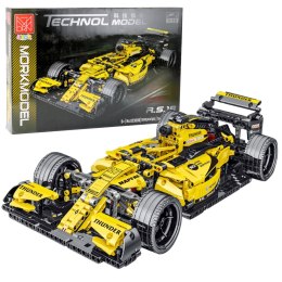 LEAN Toys Klocki Konstrukcyjne Samochód Wyścigowy R.S.18 Żółty 1:10 1093 el.