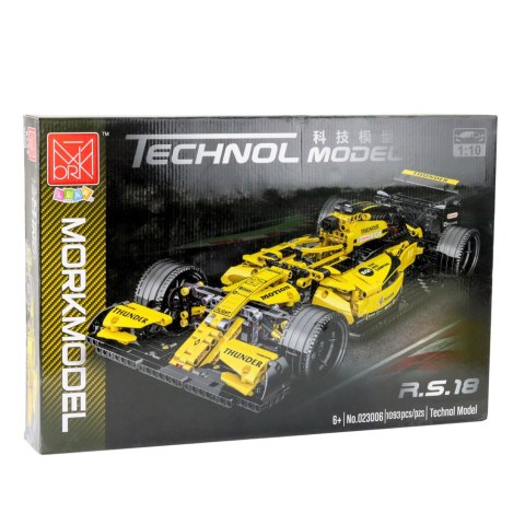 LEAN Toys Klocki Konstrukcyjne Samochód Wyścigowy R.S.18 Żółty 1:10 1093 el. LEAN Toys Klocki Konstrukcyjne Samochód Wyścigowy R.S.18 Żółty 1:10 1093 el.