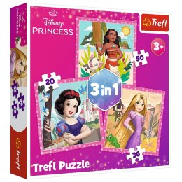 Trefl Puzzle Puzzle - 3w1 - Piękne kwiaty - Disney Princess Trefl 34875