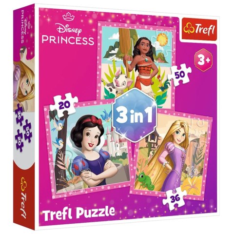 Trefl Puzzle Puzzle - 3w1 - Piękne kwiaty - Disney Princess Trefl 34875