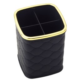 LEAN Organizer Pojemnik Na Pędzle Cztery Przegrody Czarny 12 x 9,5cm