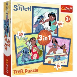Trefl Puzzle Puzzla 3w1 - Czas ze Stitchem Lilo and Stitch Trefl 34896