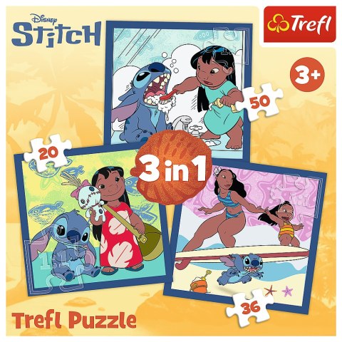 Trefl Puzzle Puzzla 3w1 - Czas ze Stitchem Lilo and Stitch Trefl 34896 Trefl Puzzle Puzzla 3w1 - Czas ze Stitchem Lilo and Stitch Trefl 34896