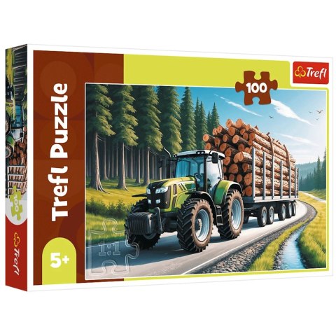 Trefl Puzzle Puzzle 100 - Ciągnik leśny Trefl 16493 Trefl Puzzle Puzzle 100 - Ciągnik leśny Trefl 16493