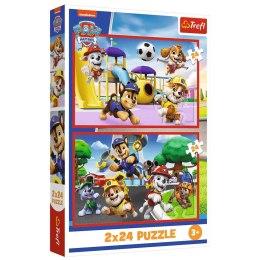 Trefl Puzzle Puzzle - 2x24 - Psi dzień zabaw- Psi Patrol Trefl 34434