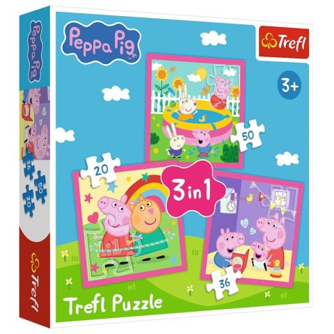 Trefl Puzzle Puzzle 3w1 - Peppa i przyjaciele - Peppa Pig Trefl 34873