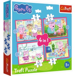 Trefl Puzzle Puzzle 4w1 (12,15,20,24) - Peppa uwielbia przygody Trefl 34672