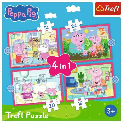 Trefl Puzzle Puzzle 4w1 (12,15,20,24) - Peppa uwielbia przygody Trefl 34672 Trefl Puzzle Puzzle 4w1 (12,15,20,24) - Peppa uwielbia przygody Trefl 34672