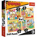 Trefl Puzzle Puzzle 4w1 Garfield Kocha lasanięTrefl 34673