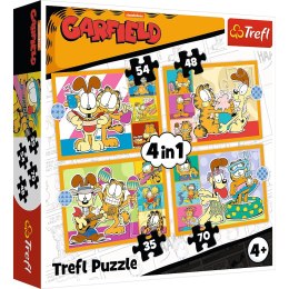 Trefl Puzzle Puzzle 4w1 Garfield Kocha lasanięTrefl 34673