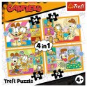 Trefl Puzzle Puzzle 4w1 Garfield Kocha lasanięTrefl 34673