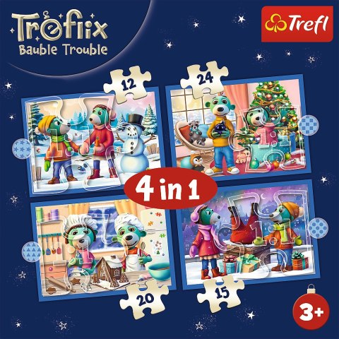 Trefl Puzzle Puzzle - 4w1 - U Treflików pada śnieg Trefl 34657 Trefl Puzzle Puzzle - 4w1 - U Treflików pada śnieg Trefl 34657