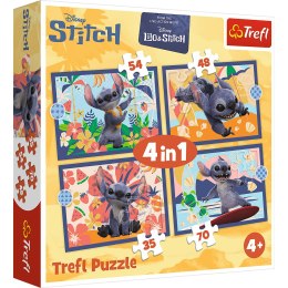 Trefl Puzzle Puzzle - 4w1 - Wakacje na Hawajach - Disney Stitch Trefl 34666