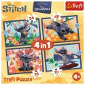 Trefl Puzzle Puzzle - 4w1 - Wakacje na Hawajach - Disney Stitch Trefl 34666