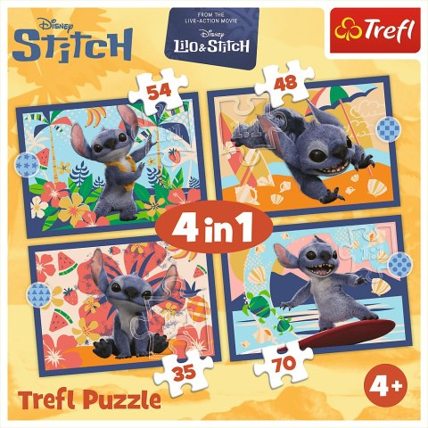 Trefl Puzzle Puzzle - 4w1 - Wakacje na Hawajach - Disney Stitch Trefl 34666 Trefl Puzzle Puzzle - 4w1 - Wakacje na Hawajach - Disney Stitch Trefl 34666